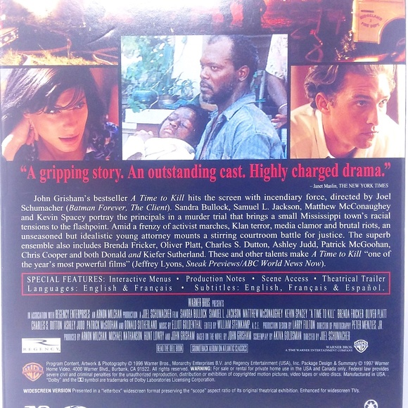 ✨4/$35✨ A Time to Kill DVD - Picture 4 of 4